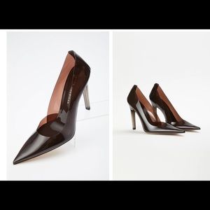 Good American brown translucent heels size 12 brand new never worn